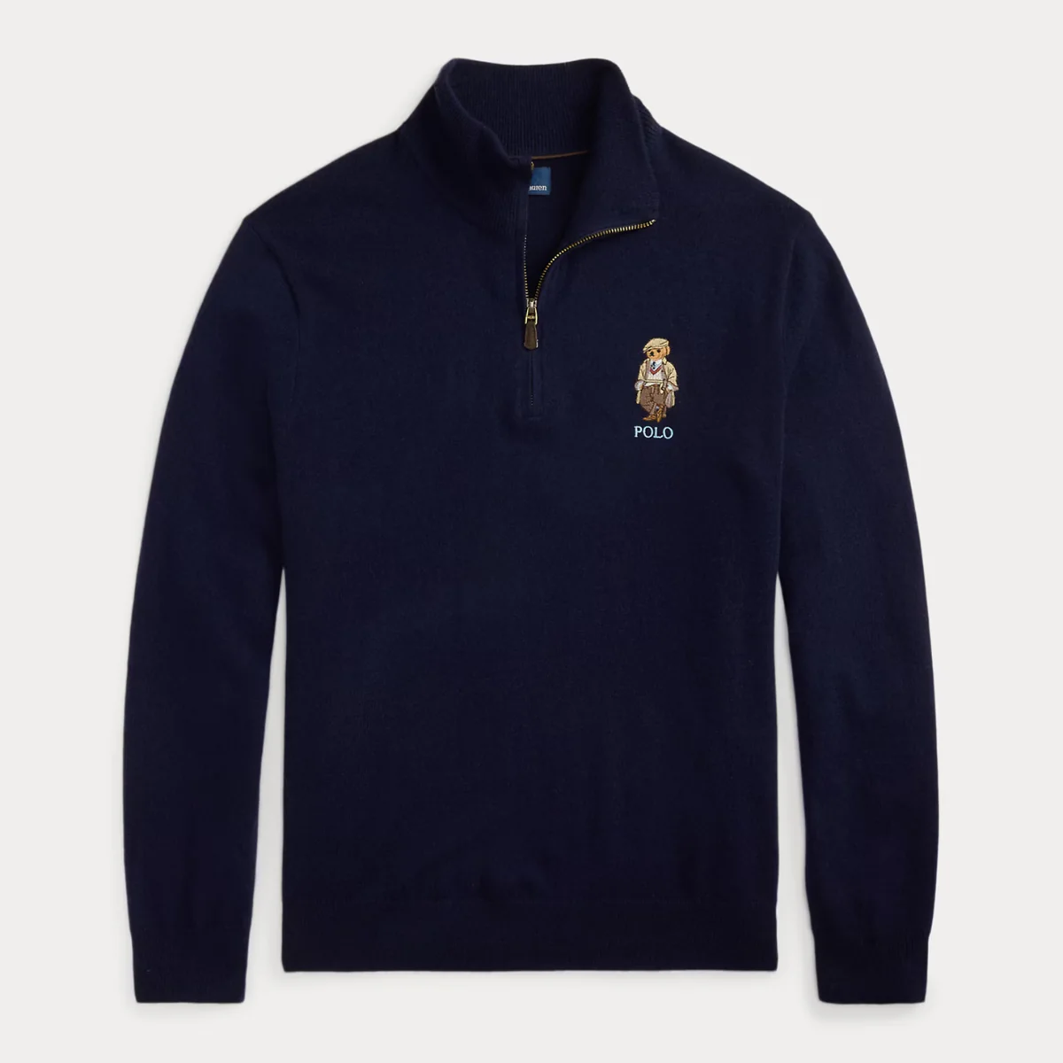 Polo-Bär Wollpullover mit Viertelreißverschluss