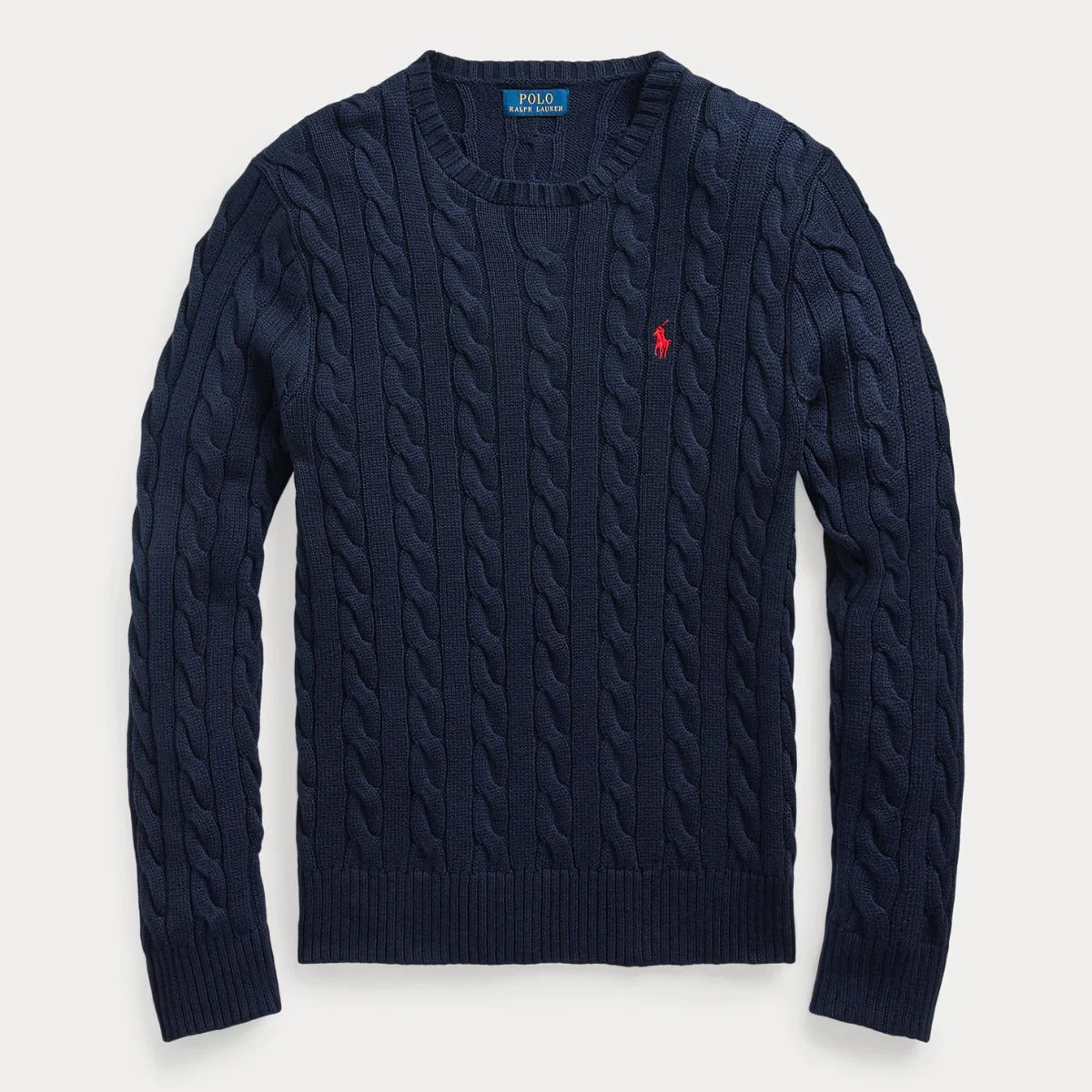 Zopfmusterpullover aus Baumwolle
