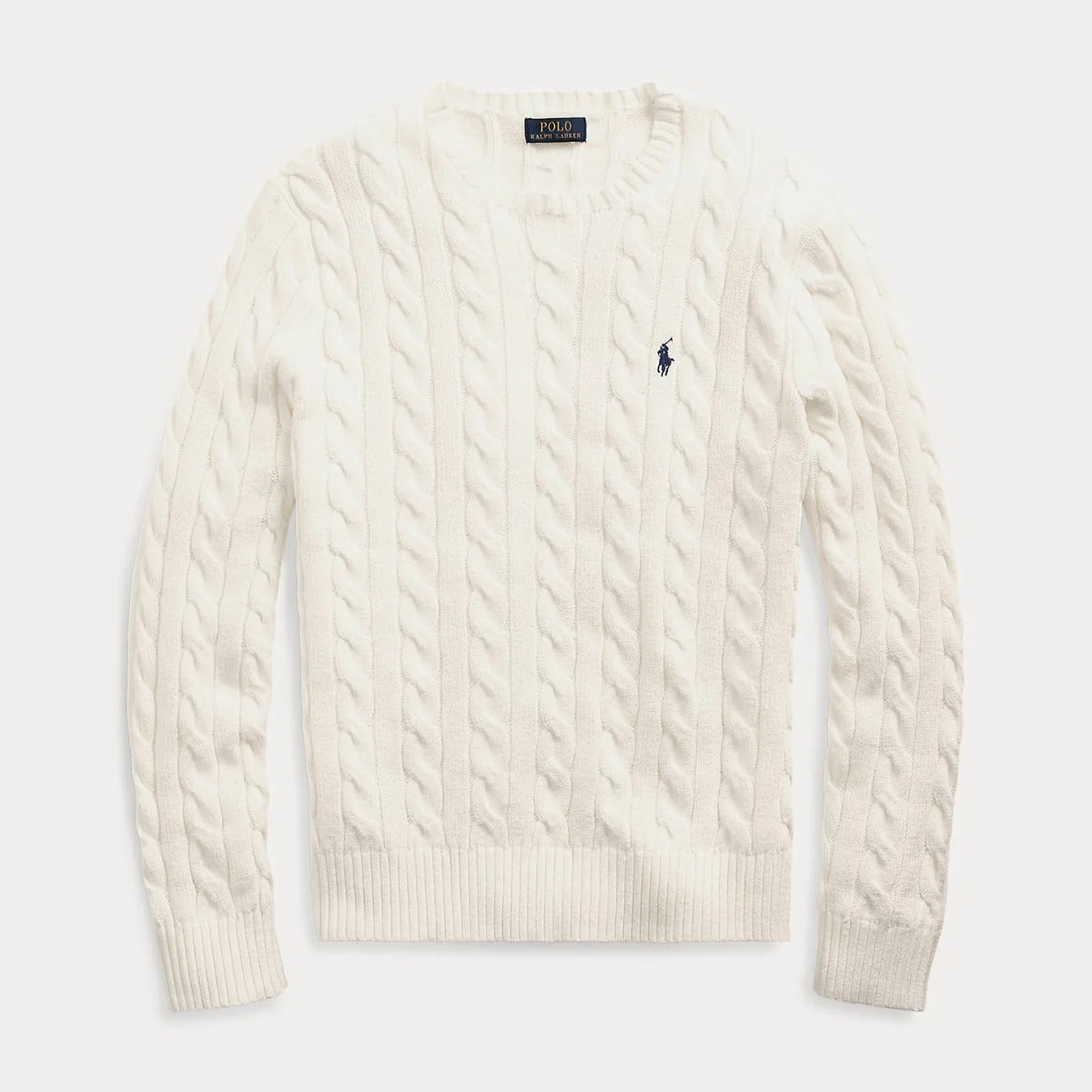 Zopfmusterpullover aus Baumwolle