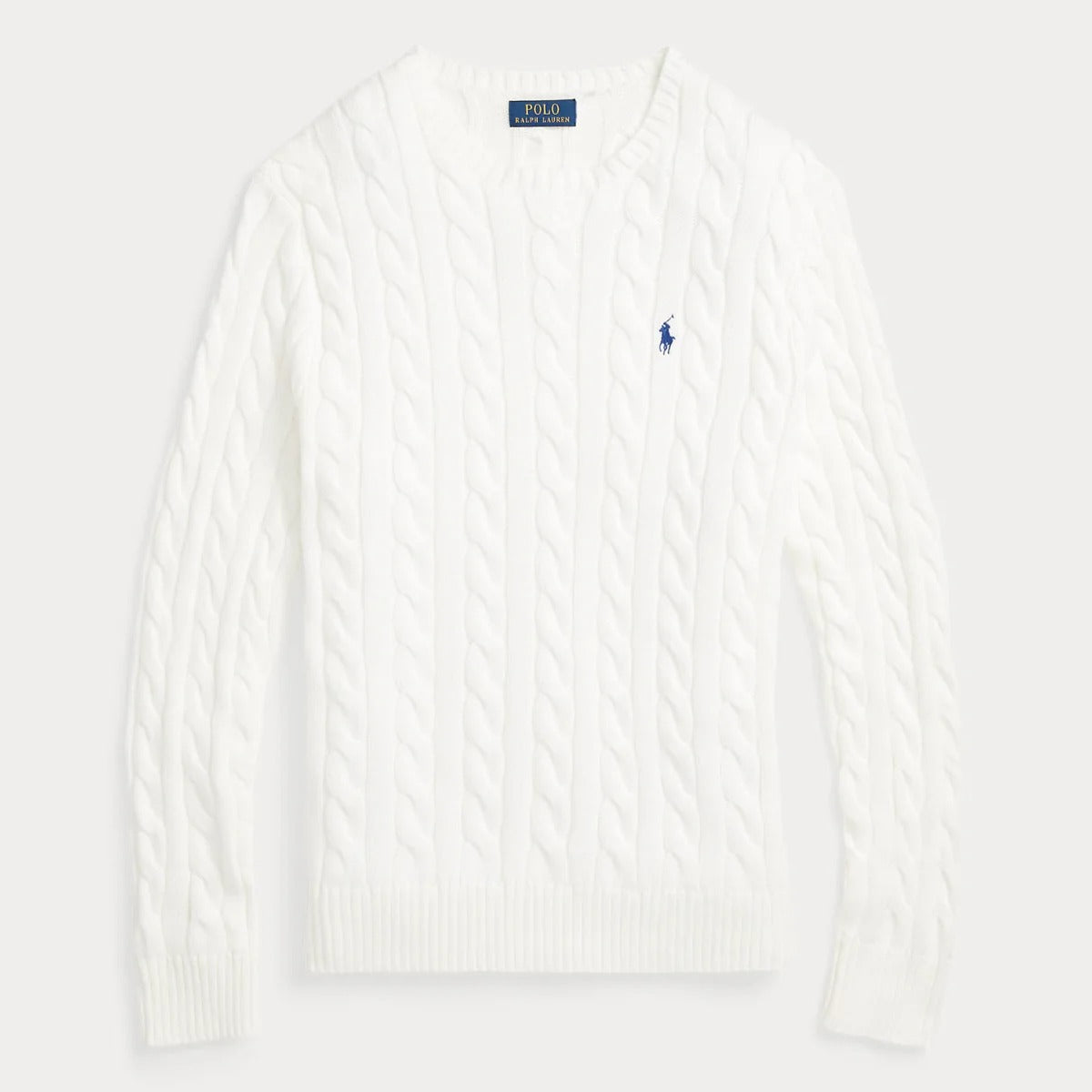 Zopfmusterpullover aus Baumwolle